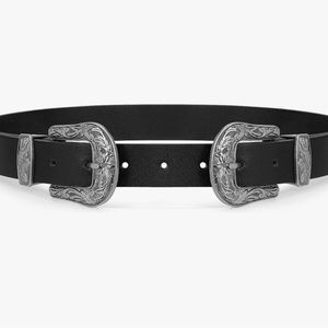 Western Vintage-ish Double Buckle Retro Belt